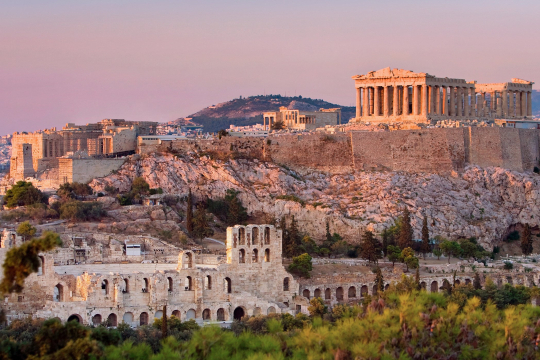 Athen Akropolis im Sonnenuntergang